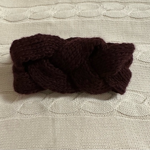 ALDO Women’s Knit Braid Winter Headband / Ear Warmer Burgundy - Picture 1 of 6